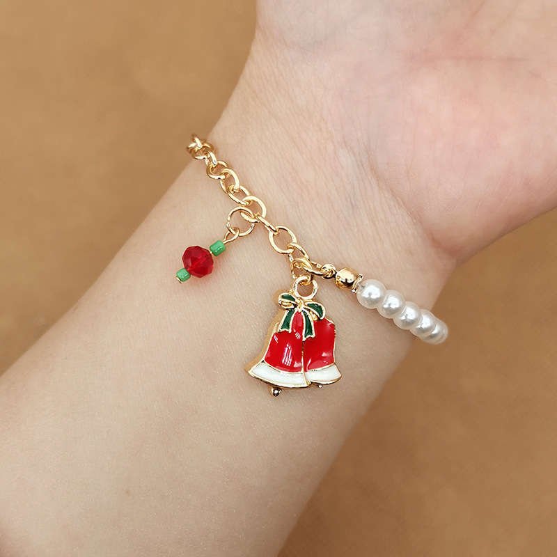 Festive Charm Bracelet with Pearl Beads for Holiday Celebrations 4