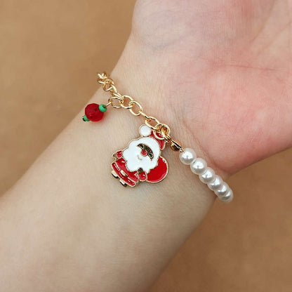 Festive Charm Bracelet with Pearl Beads for Holiday Celebrations 5