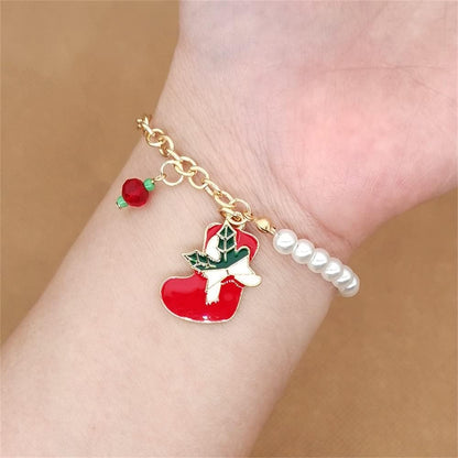 Festive Charm Bracelet with Pearl Beads for Holiday Celebrations 7