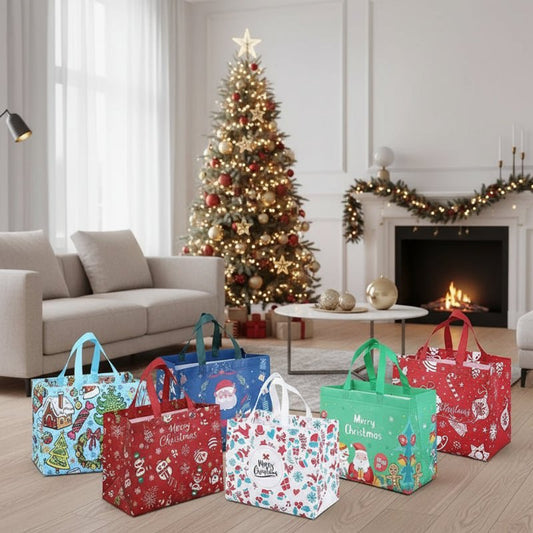 Festive Christmas Gift Bags - Durable Non-Woven Fabric, Perfect for Wrapping Gifts 0