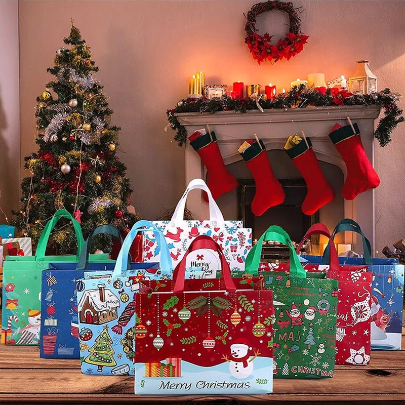 Festive Christmas Gift Bags - Durable Non-Woven Fabric, Perfect for Wrapping Gifts 1