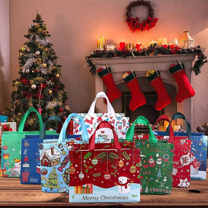 Festive Christmas Gift Bags - Durable Non-Woven Fabric, Perfect for Wrapping Gifts 1