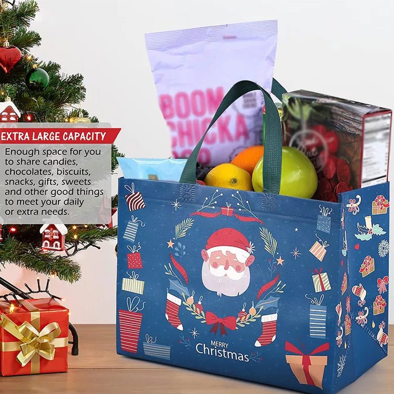 Festive Christmas Gift Bags - Durable Non-Woven Fabric, Perfect for Wrapping Gifts 4