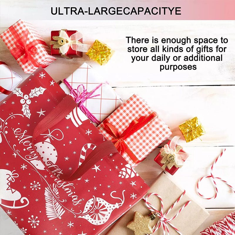 Festive Christmas Gift Bags - Durable Non-Woven Fabric, Perfect for Wrapping Gifts 6