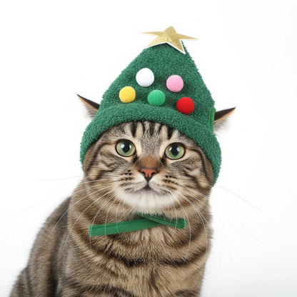 Festive Dog Hat - Plush Christmas Cap with Gold Trim for Dogs to Wear 7