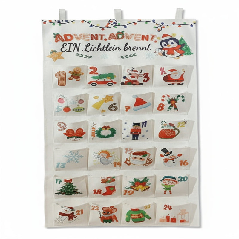 Festive Fabric DIY Advent Calendar - 24 Pocket Christmas Countdown Decor 7