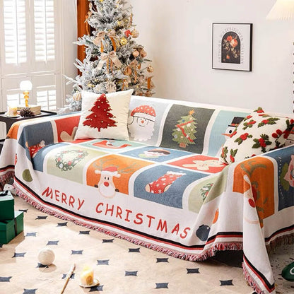 Festive Home - Christmas-Themed Sofa Cover, Soft Jacquard Knit, Easy Care 0