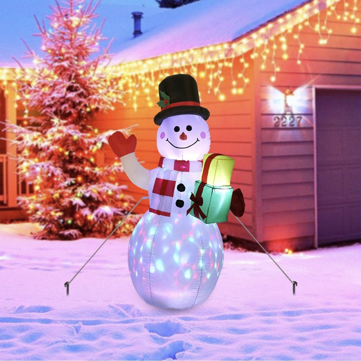 Festive LED Christmas Ornament - Snowman & Christmas Tree Decorations 4