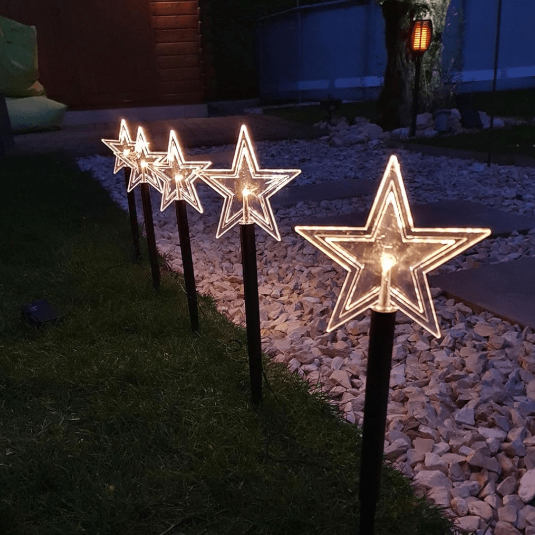 Festive LED Outdoor Star Path Lights - 10m Garden Decoration for Christmas 2