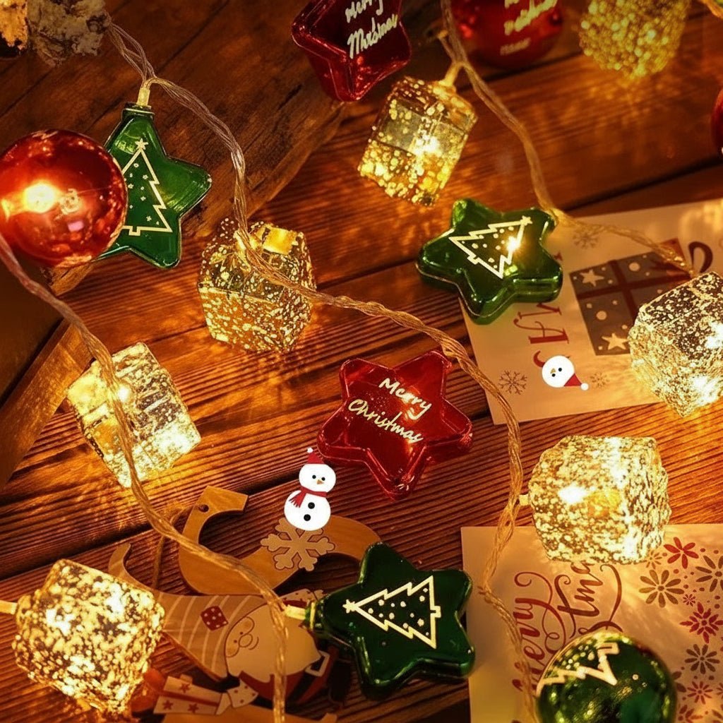 Festive LED String Lights - Battery Operated Candy Cane & Santa Design for Holiday Decor 4