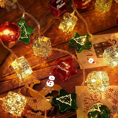 Festive LED String Lights - Battery Operated Candy Cane & Santa Design for Holiday Decor 4