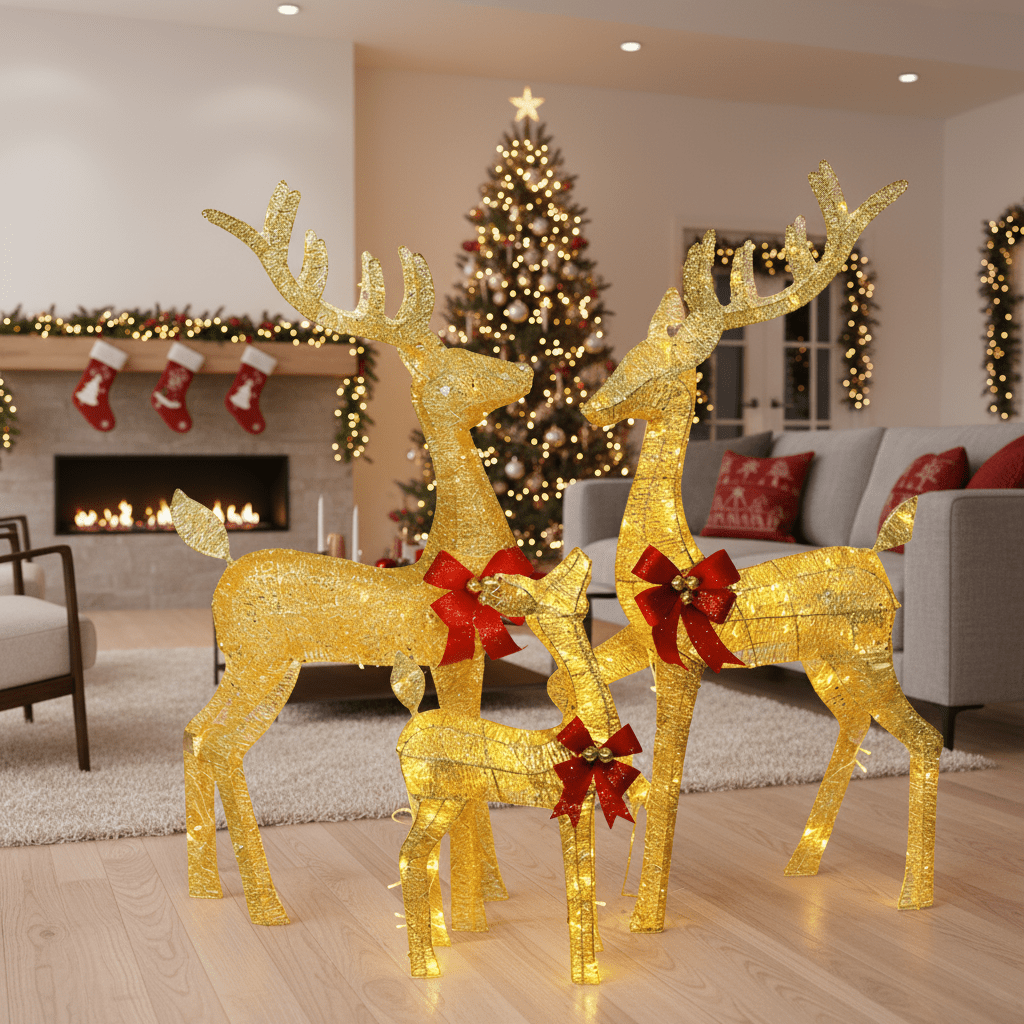 Festive Reindeer Christmas Lights - Indoor & Outdoor Holiday Decorations 9