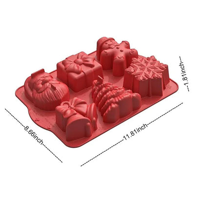 Festive Silicone Baking Molds Set - 3D Christmas Candy & Chocolate Molds, Food-Grade, 30 Cavities, Easy Clean 0