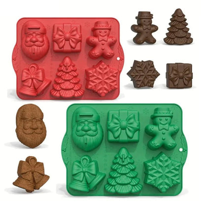 Festive Silicone Baking Molds Set - 3D Christmas Candy & Chocolate Molds, Food-Grade, 30 Cavities, Easy Clean 5