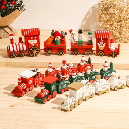 Festive Train Christmas Decoration - Wooden & Plastic Christmas Ornaments for Tree 0