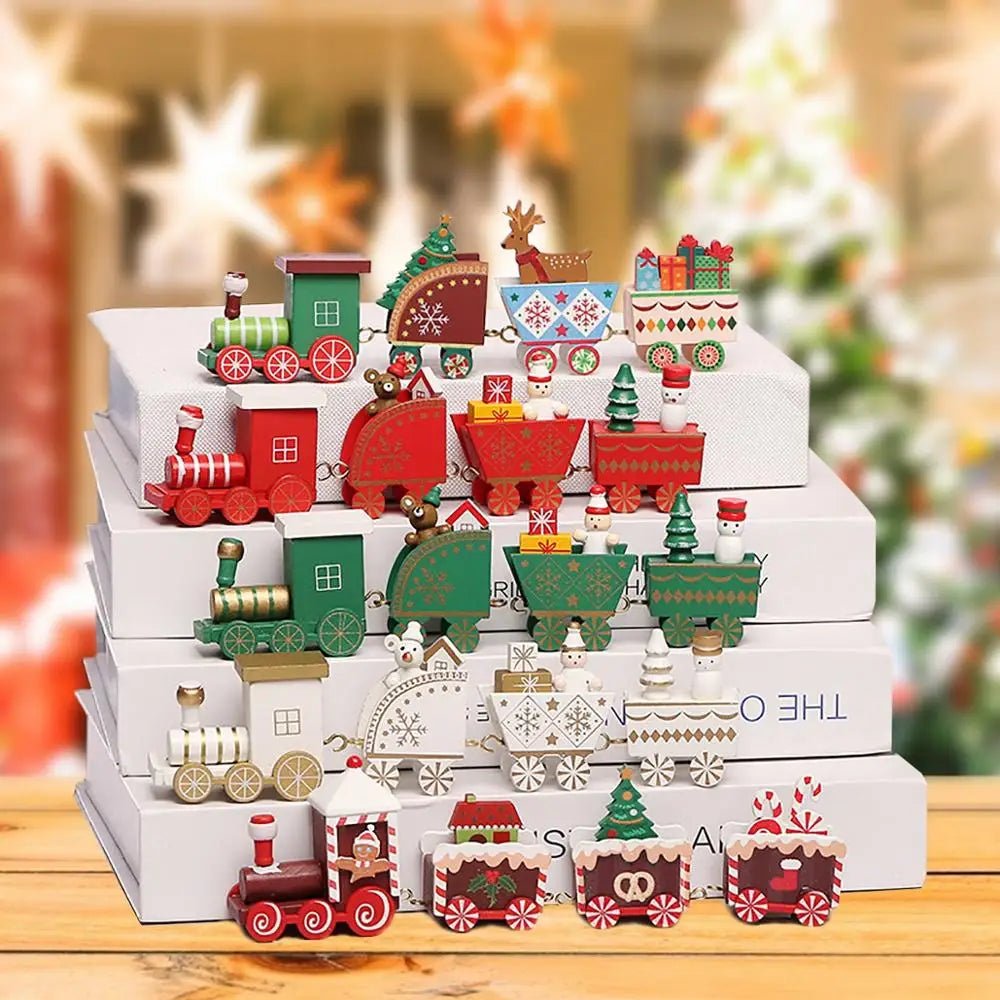 Festive Train Christmas Decoration - Wooden & Plastic Christmas Ornaments for Tree 2