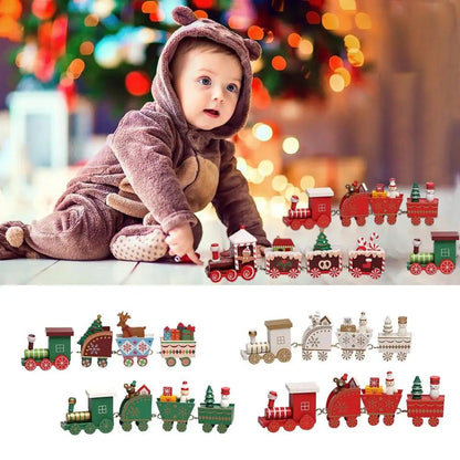 Festive Train Christmas Decoration - Wooden & Plastic Christmas Ornaments for Tree 3