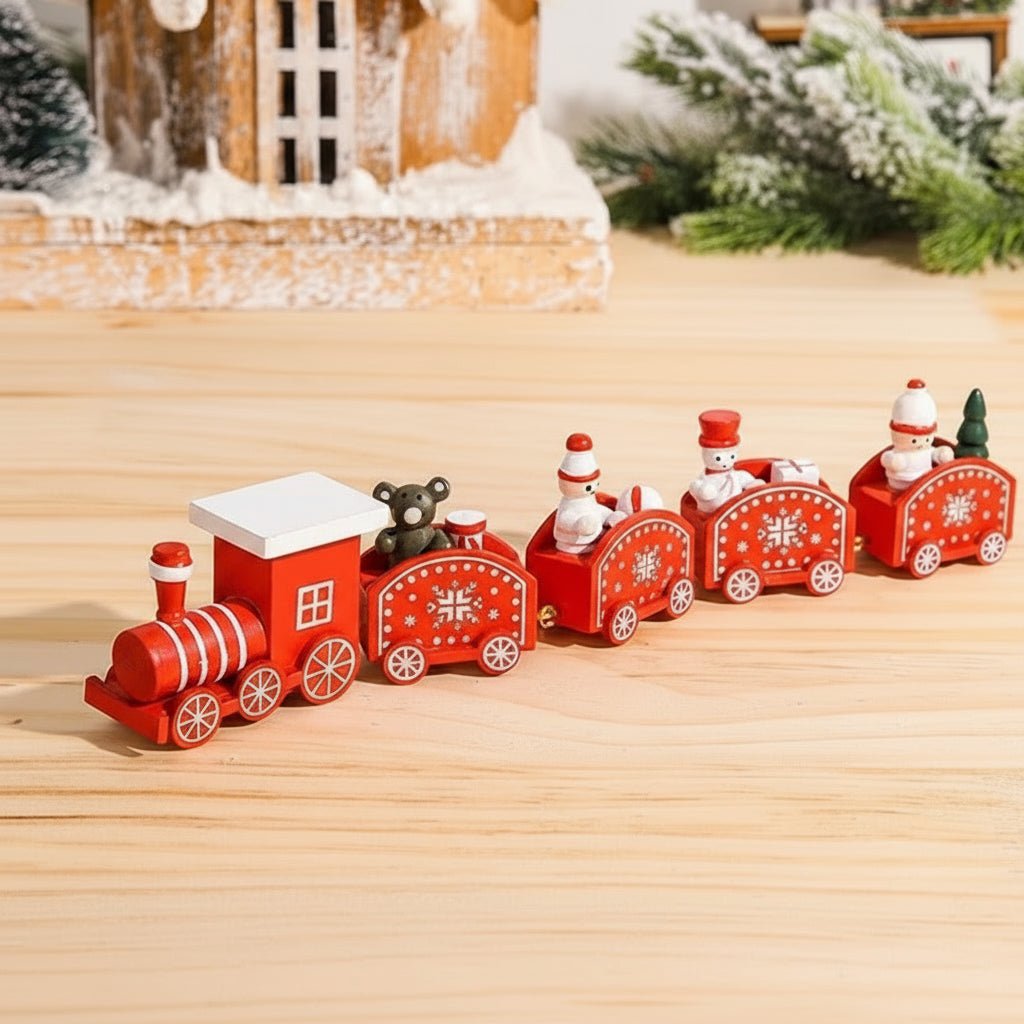 Festive Train Christmas Decoration - Wooden & Plastic Christmas Ornaments for Tree 7