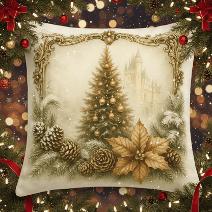 Festive Velvet Cushion Covers - Vintage Christmas Design for Cozy Home Decor 1