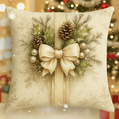 Festive Velvet Cushion Covers - Vintage Christmas Design for Cozy Home Decor 2