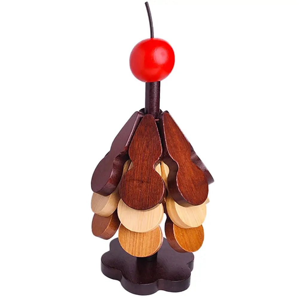 Festive Wooden Christmas Tree Trivet Set - Heat Resistant & Foldable Coasters 7