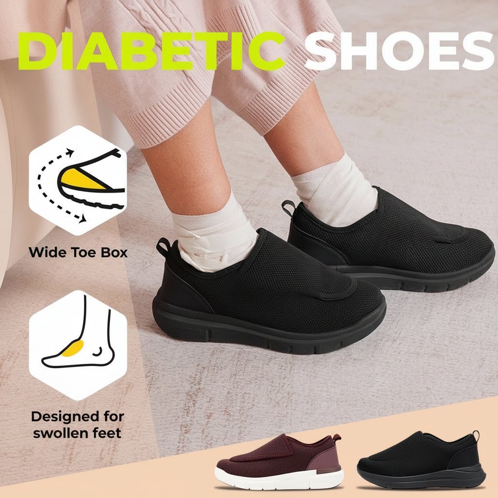 FitVille - Extra Wide Women's Walking Shoes with Adjustable Velcro Strap 2