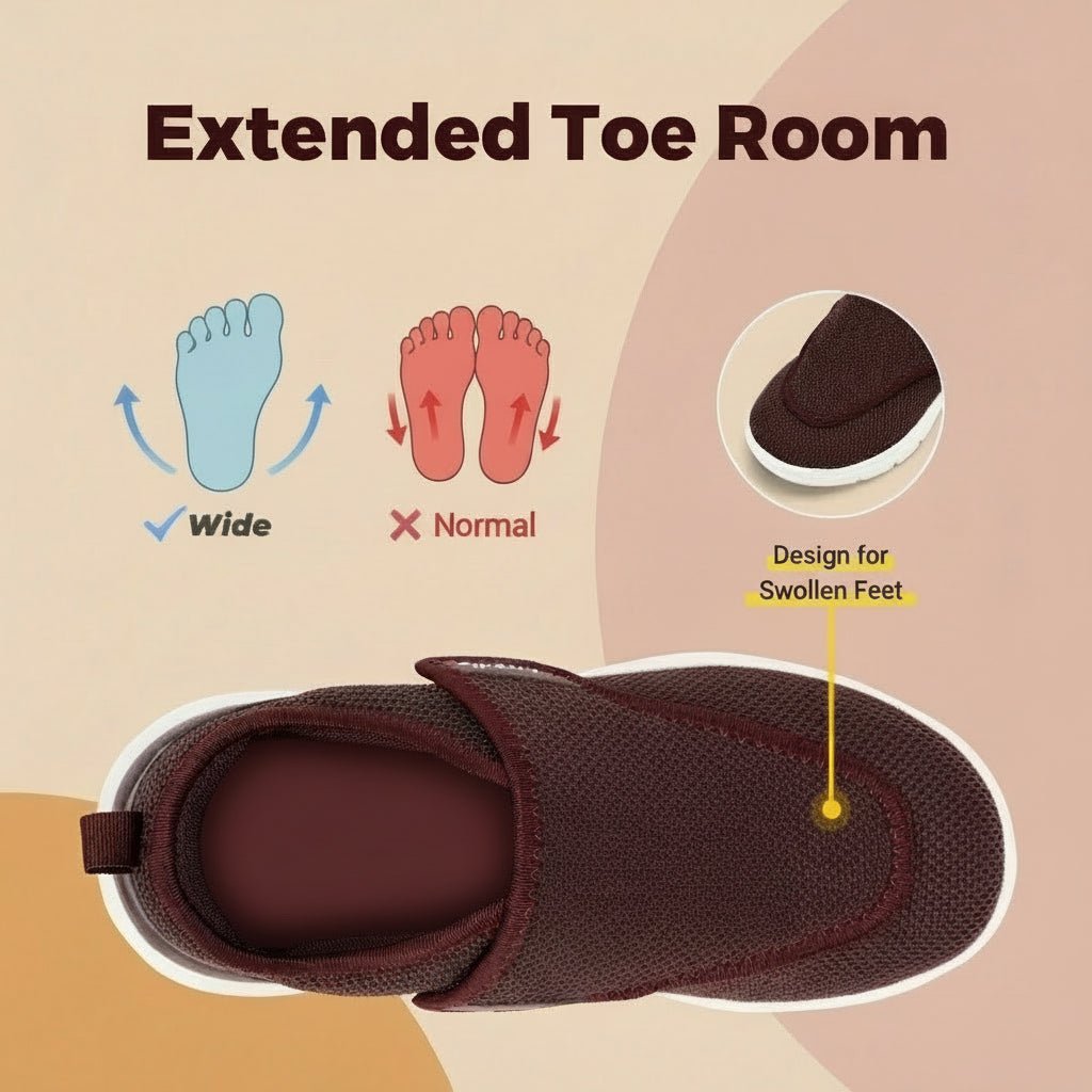 FitVille - Extra Wide Women's Walking Shoes with Adjustable Velcro Strap 3