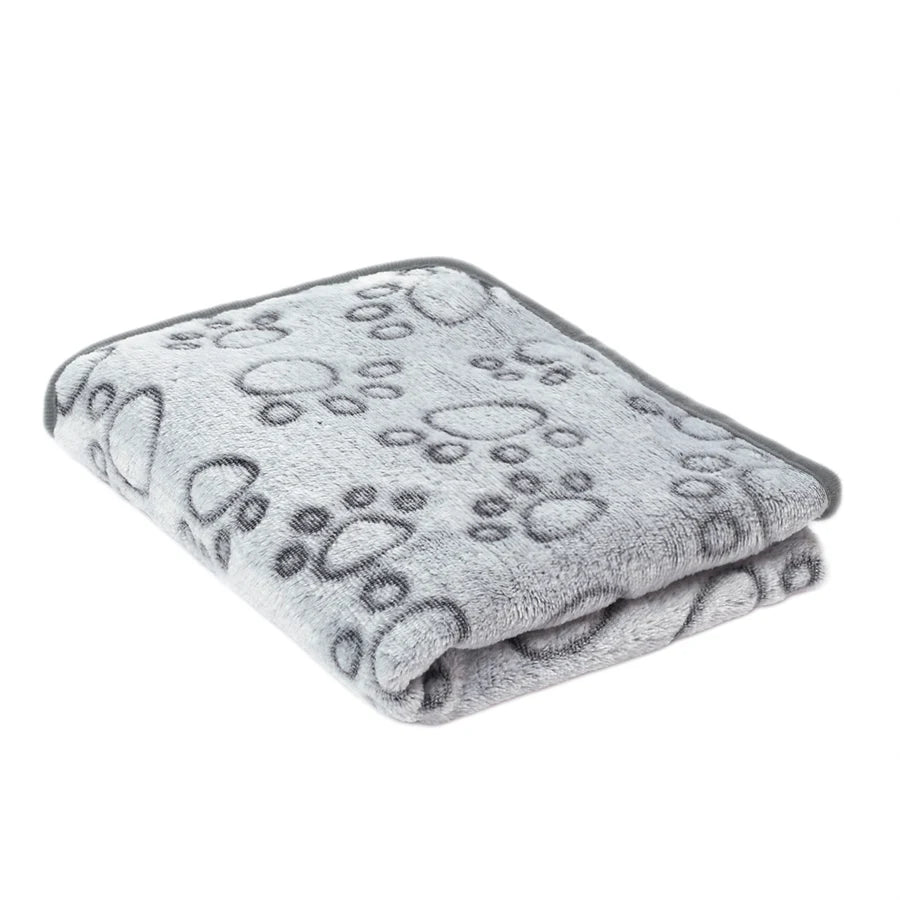 Flannel Pet Blanket with Paw Print Design - Soft, Cozy, Machine Washable for Dogs & Cats 10
