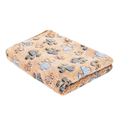 Flannel Pet Blanket with Paw Print Design - Soft, Cozy, Machine Washable for Dogs & Cats 14