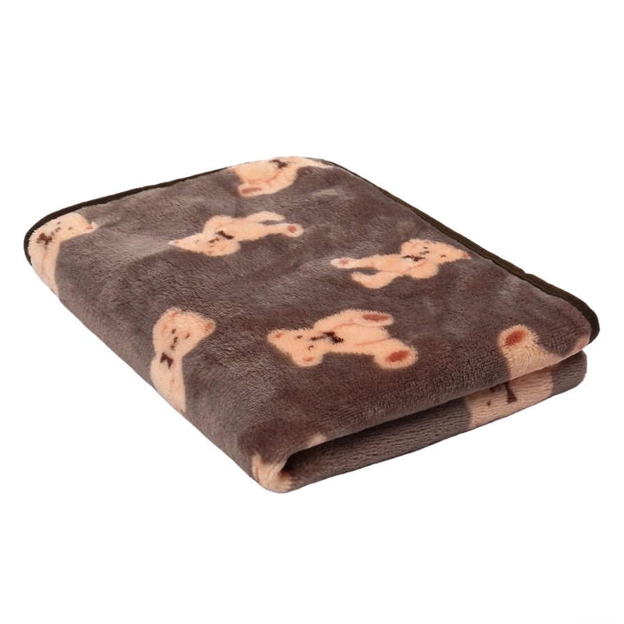 Flannel Pet Blanket with Paw Print Design - Soft, Cozy, Machine Washable for Dogs & Cats 15