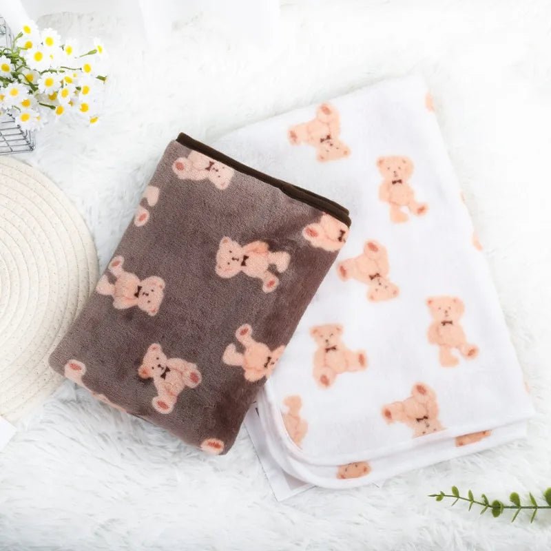 Flannel Pet Blanket with Paw Print Design - Soft, Cozy, Machine Washable for Dogs & Cats 4