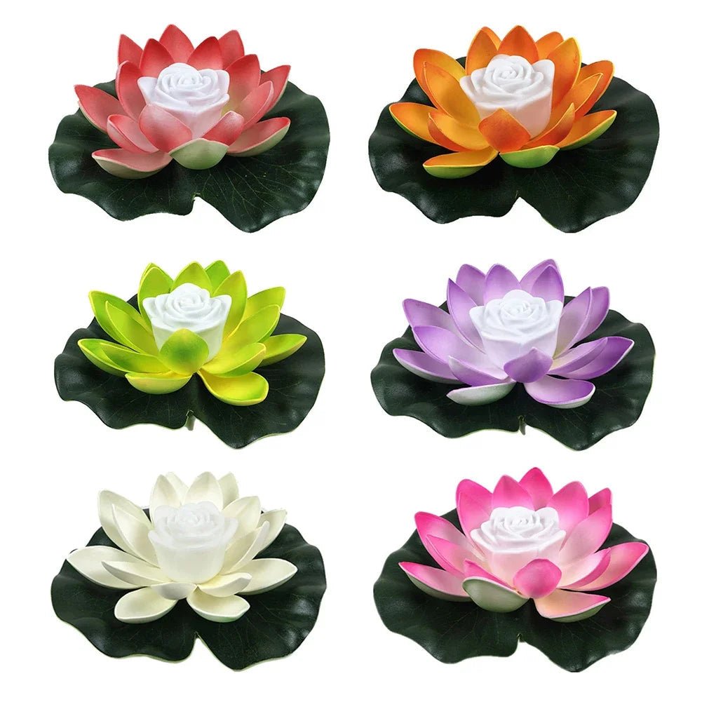 Floating LED Lotus Pond Light - Wireless Waterproof Garden Decor with Soft Glow 3