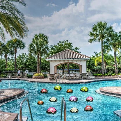 Floating LED Lotus Pond Light - Wireless Waterproof Garden Decor with Soft Glow 5