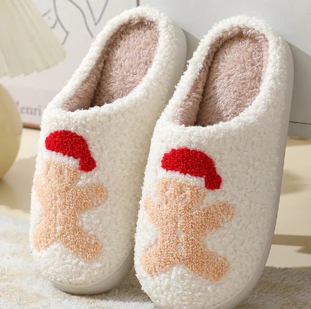 FluffSteps Cartoon Christmas Deer Print Warm Non-Slip Slippers for Winter 10