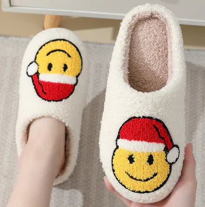 FluffSteps Cartoon Christmas Deer Print Warm Non-Slip Slippers for Winter 8