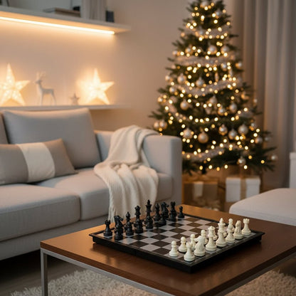 Foldable Magnetic Chess Set with Chess Board - Portable Family Game 6