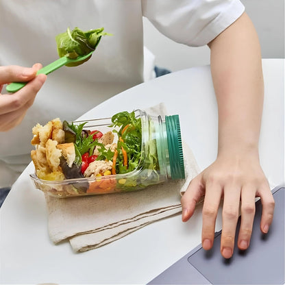 FreshKeeper - Layered Salad Shaker Jar with Built-In Sauce Cup for Freshness 5