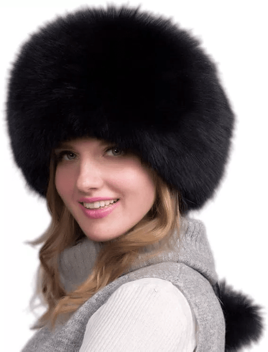 Frostique – Luxurious Winter Hat Made of 100% Natural Fox Fur with Ear Flaps
