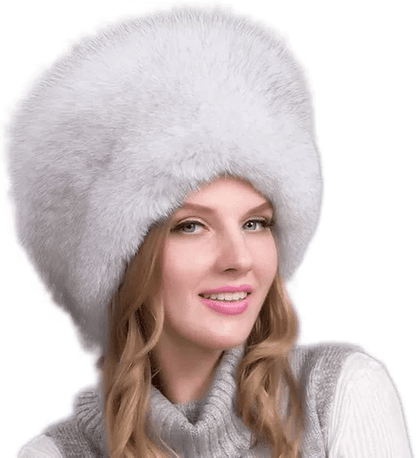 Frostique – Luxurious Winter Hat Made of 100% Natural Fox Fur with Ear Flaps