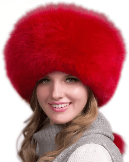 Frostique – Luxurious Winter Hat Made of 100% Natural Fox Fur with Ear Flaps