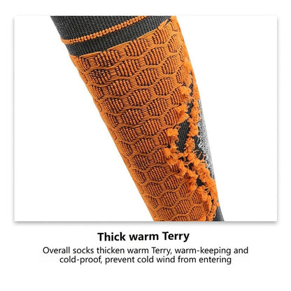 GTUBIKE Thermal Winter Ski Socks - Moisture-Wicking Wool, Unisex, Knee-High 5