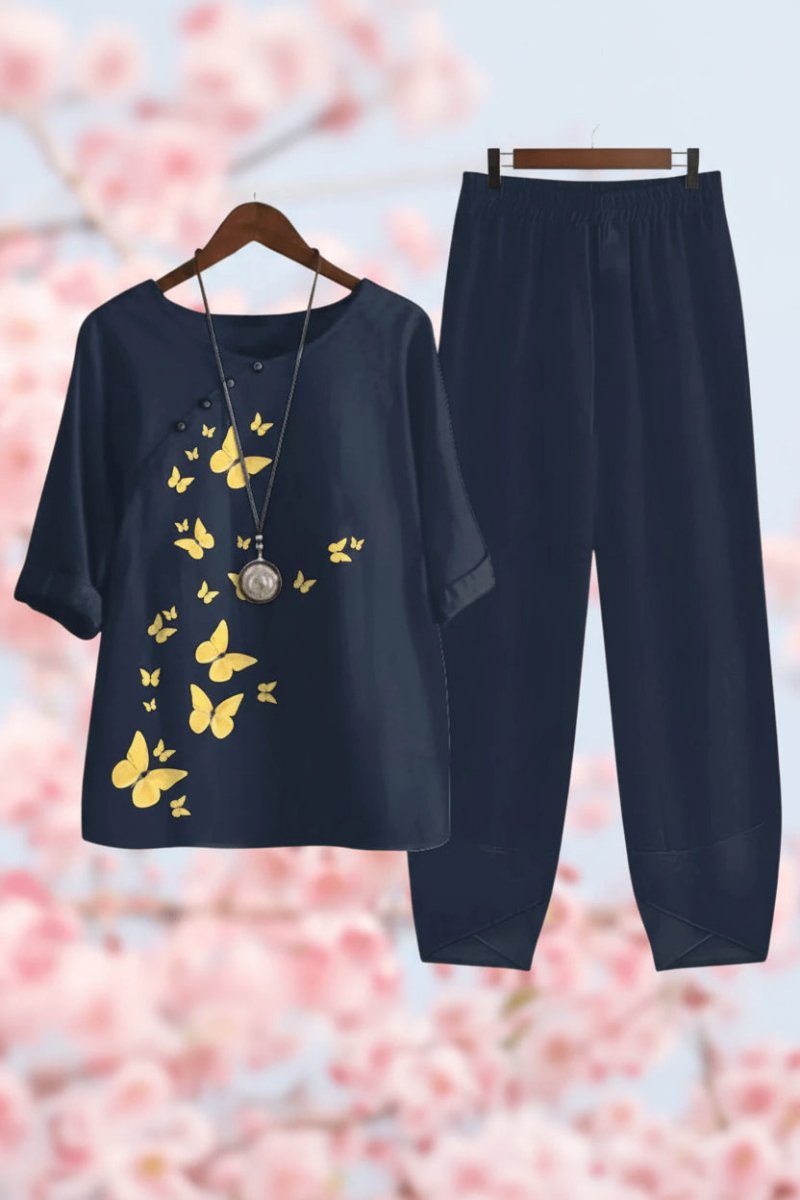 Gaia Loungewear - Elegant Two Piece Co Ord Set in Airy Polyester 2