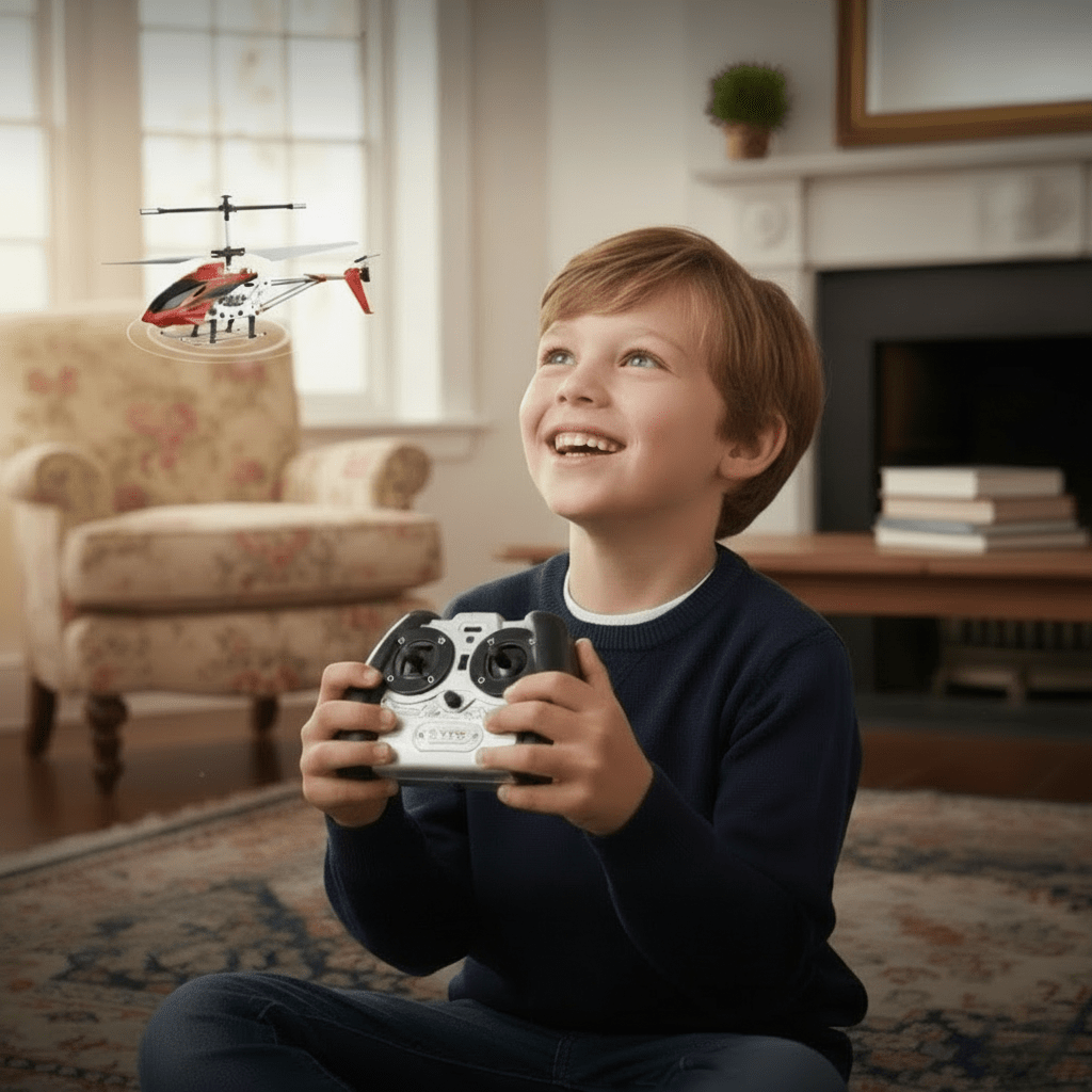 Gear-Tech - Mini RC Helicopter with Gyro, LED Lights & Quick USB Charging 4