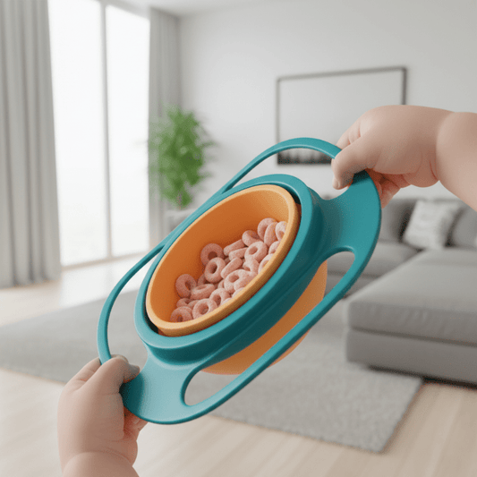 TOTGYRO – 360° Anti-Spill Children’s Bowl with Lid & Ergonomic Handles
