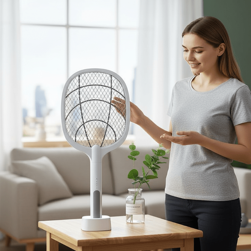 ZAPTRON – 3000V Electric Mosquito Swatter & USB Bug Zapper with Safety Mesh