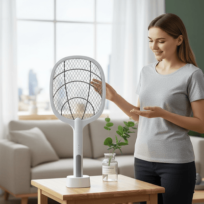 ZAPTRON – 3000V Electric Mosquito Swatter & USB Bug Zapper with Safety Mesh