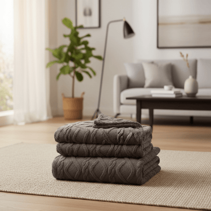 COZYDRAPE – Double Layer Fleece Throw Blanket with Modern Geometric Design