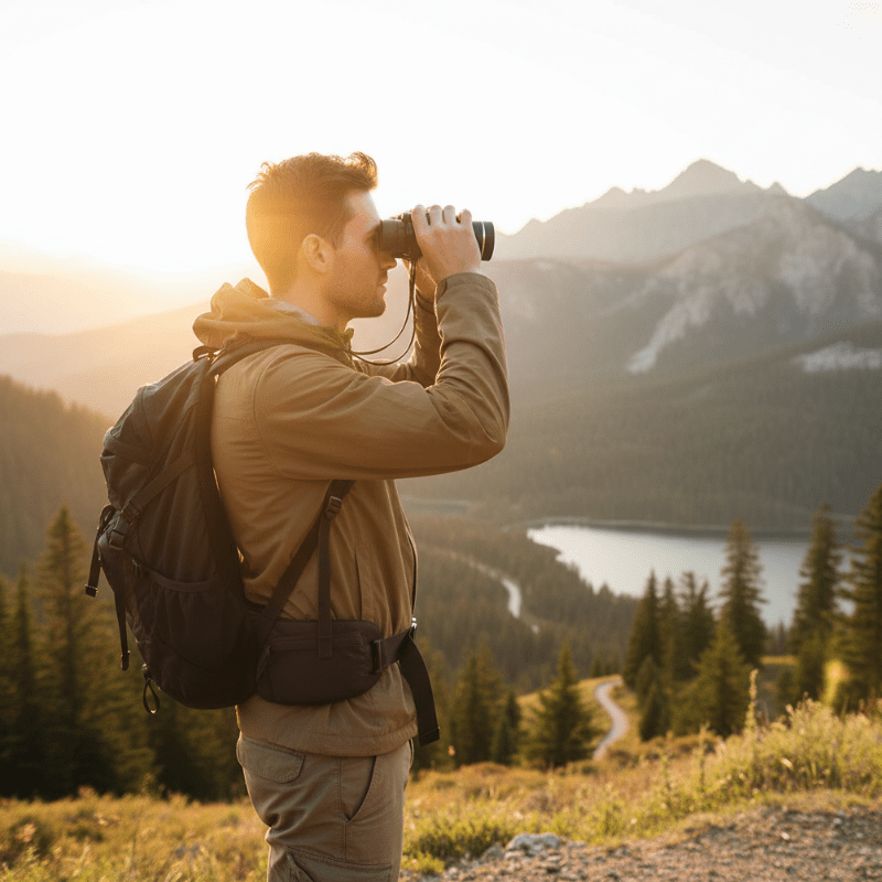 OPTIVEX – Compact 2000M Long Range Binoculars with 40x Magnification & BAK4 Glass