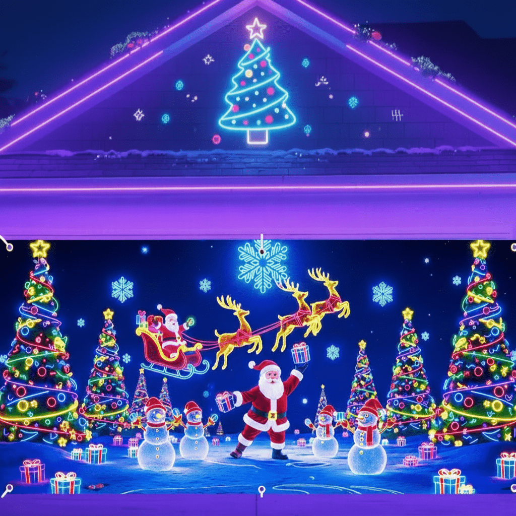 NEON BACKDROP – Durable Glow Decoration for Holiday Parties