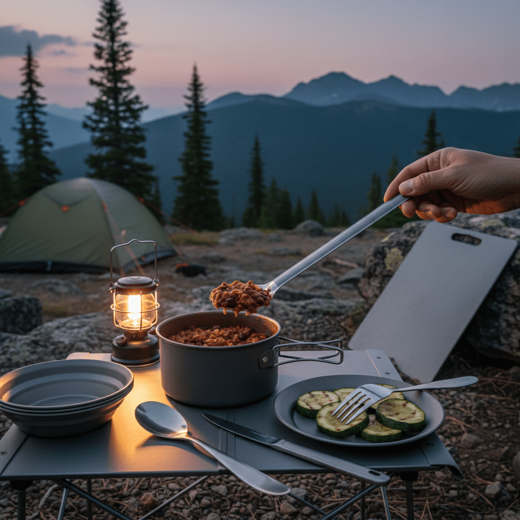 TITANCUTLERY – Ultralight Titanium Camping Cutlery Set (Spoon & Fork)